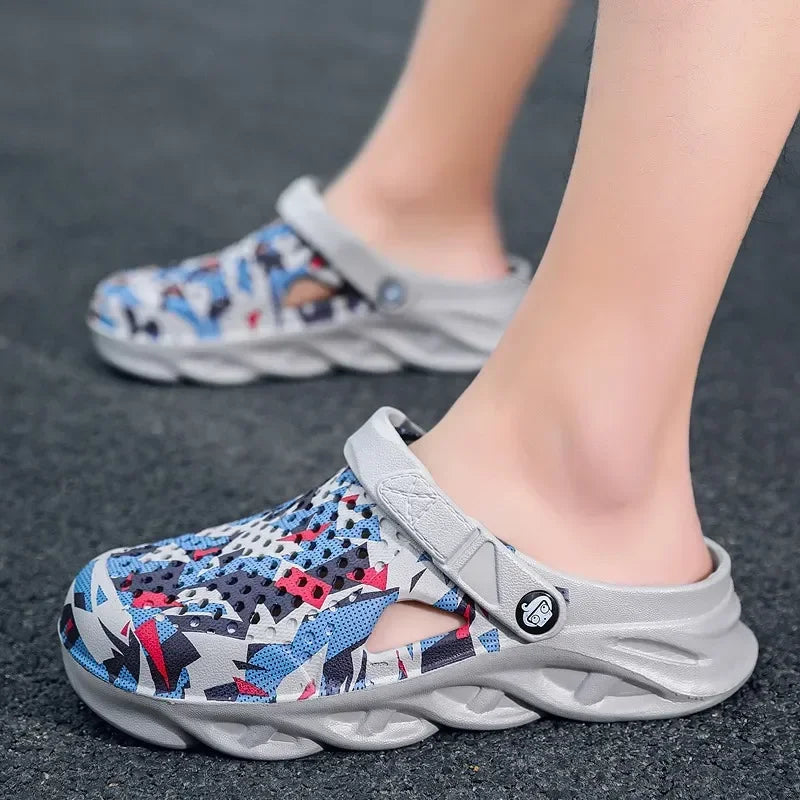 Men's EVA Clog Sandals – Breathable Perforated Platform Shoes