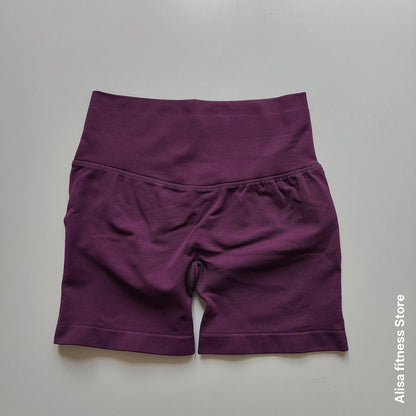 High-Waist Seamless Yoga Shorts – Women's Tummy Control Biker Shorts