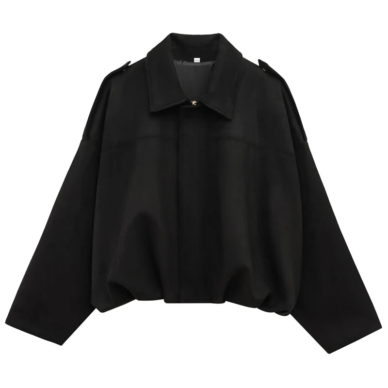 Women's Cropped Suede Bomber Jacket – Lapel Zip Racing Coat