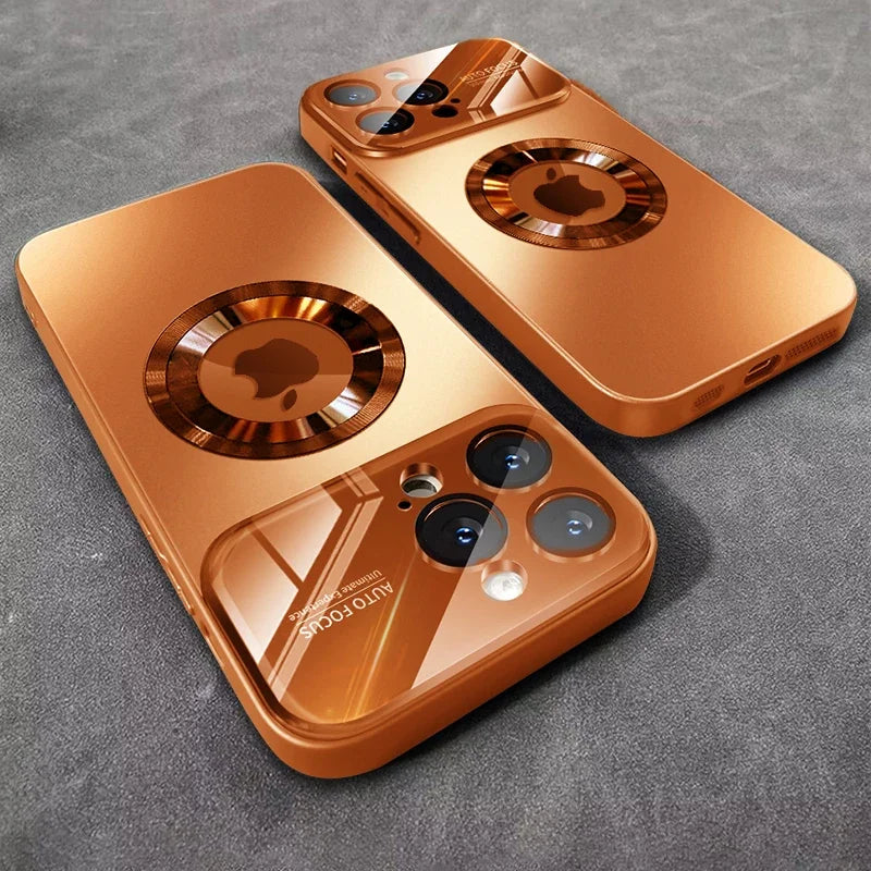Luxury Glass Camera Magesafe Magnetic Wireless Charge Case Iphone 11 12 13 14 15 16 17 Pro Max Air