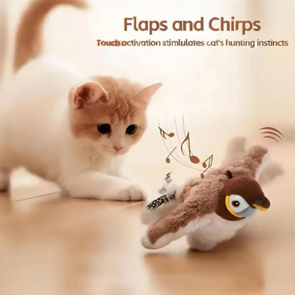 Interactive Bird Cat Toy – Rechargeable Chirping & Flapping Plush
