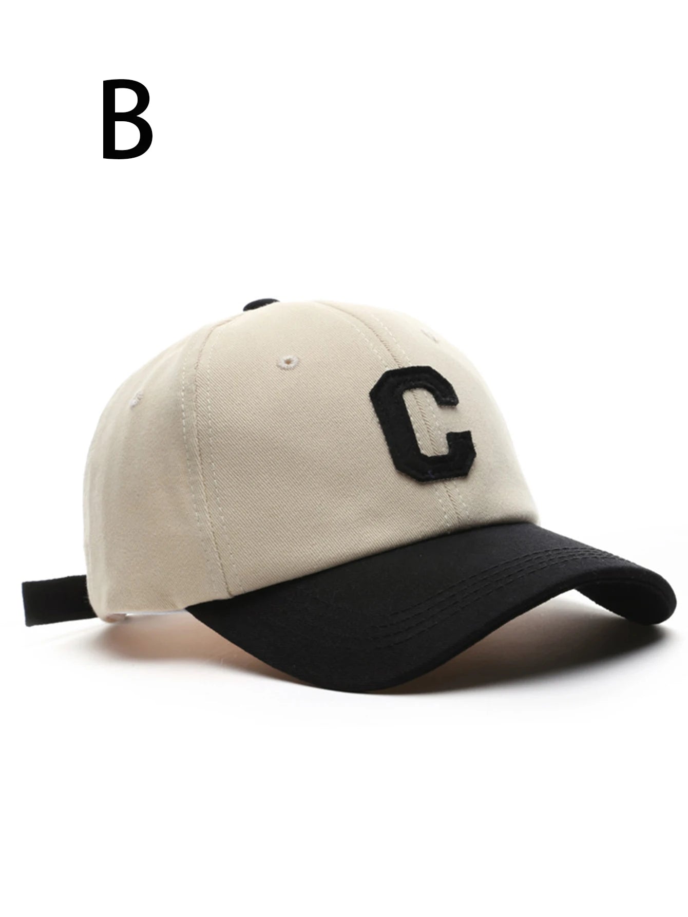 Embroidered Letter C Baseball Cap – Retro Cotton Hat for Men & Women