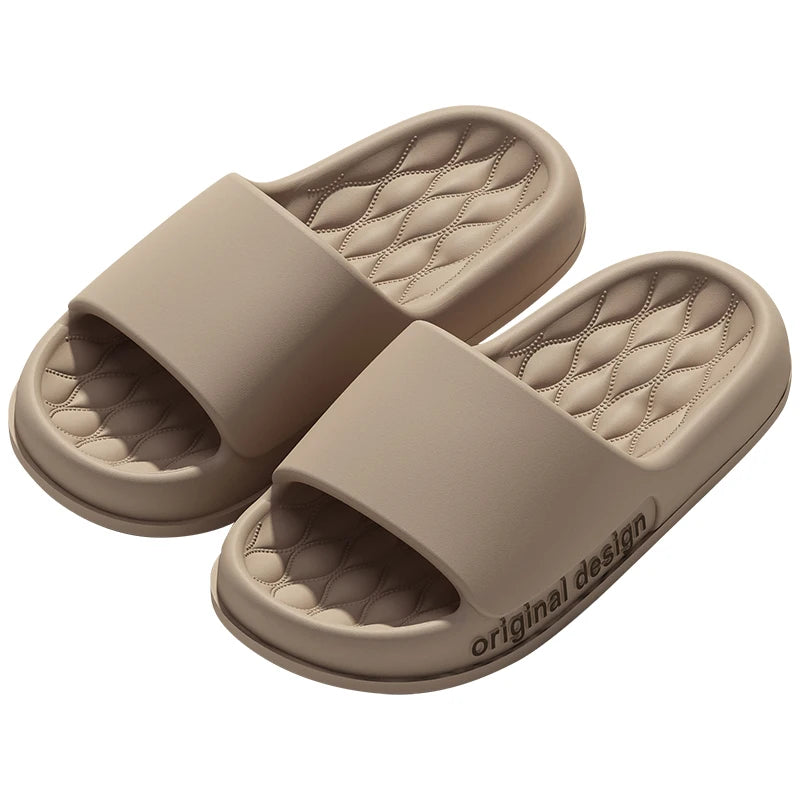 Men Trend Summer Slippers Soft Non-Slip Sole Cloud Sandals Home Beach Indoor Outdoor - Soft