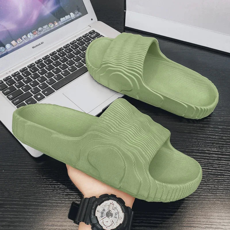 Soft Home Slippers Couple Summer Indoor Skid Proof Bathroom Sandals Hotel Solid Color Men Women Flip