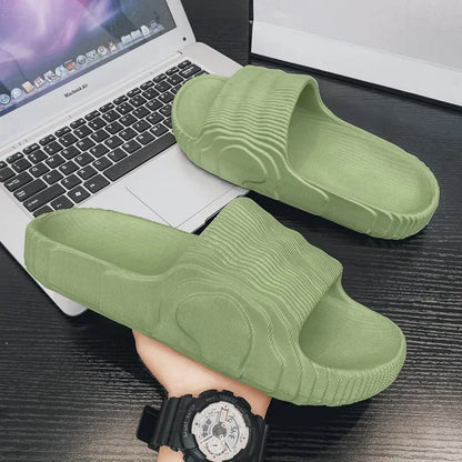 Soft Home Slippers Couple Summer Indoor Skid Proof Bathroom Sandals Hotel Solid Color Men Women Flip