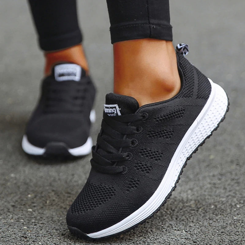 Women's Mesh Sneakers – Breathable Lace-Up Tennis Trainers