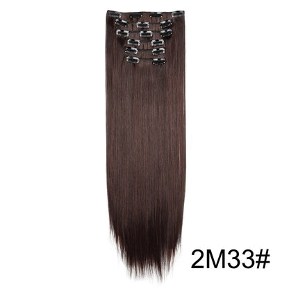Clip-In Hair Extensions 6-Piece Set Long Straight Synthetic Seamless