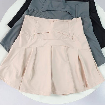 Women's Ice Silk Skort – Quick-Dry High-Waist Tennis Skirt