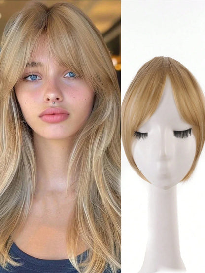 Synthesis Wig Middle-Part Bangs Hair Extensions Clip Forehead Natural Seamless French Oblique