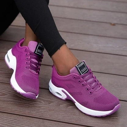 Women's Platform Mesh Sneakers – Breathable Chunky Sole Running Shoes