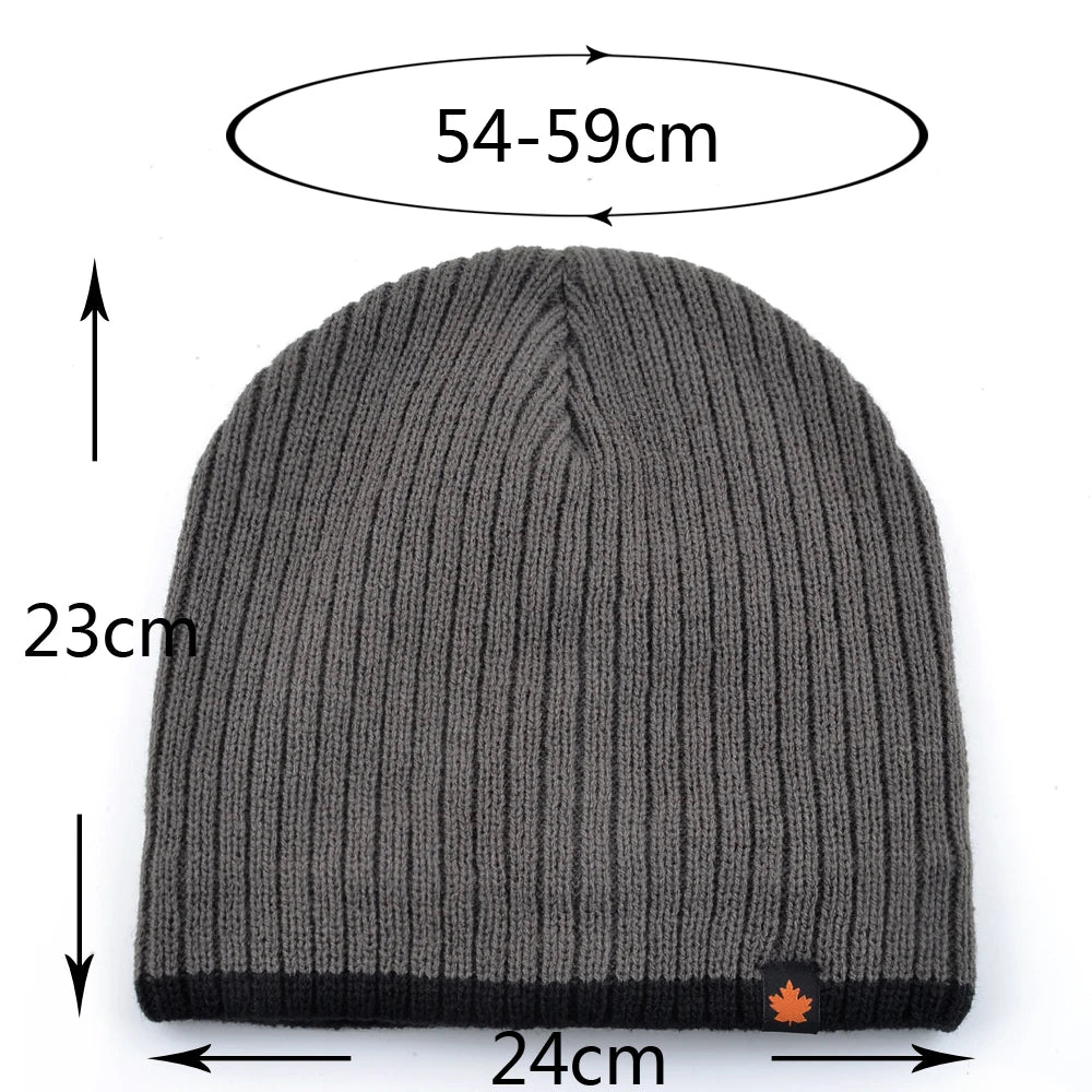Double Layer Knit Beanie Hat – Thick Winter Skull Cap for Men