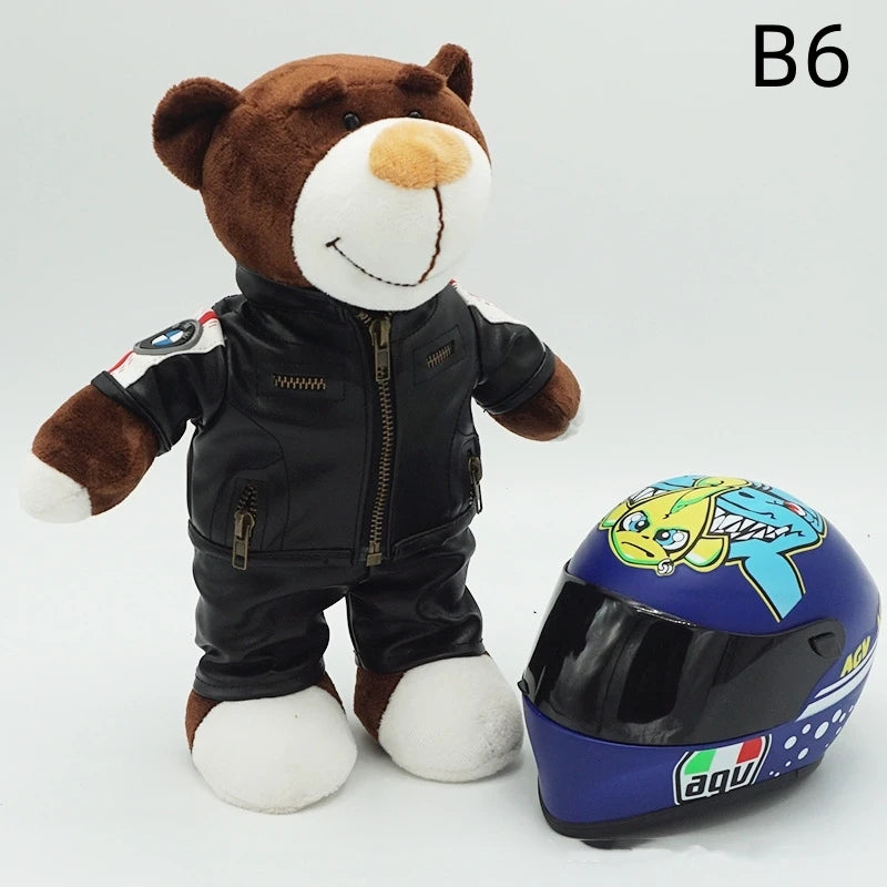 Motorcycle Helmet Teddy Bear Plush Toy – Biker Stuffed Animal Gift
