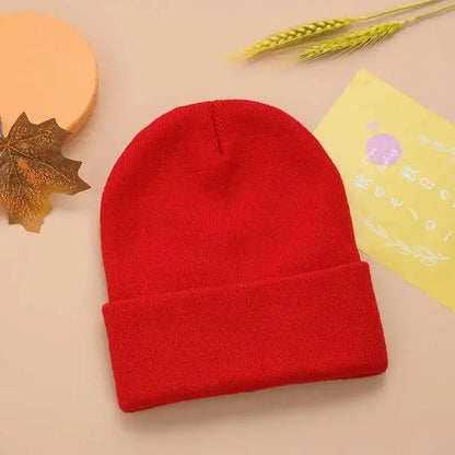 Knitted Beanie Hat – Warm Stretch Cuffed Cap for Men & Women