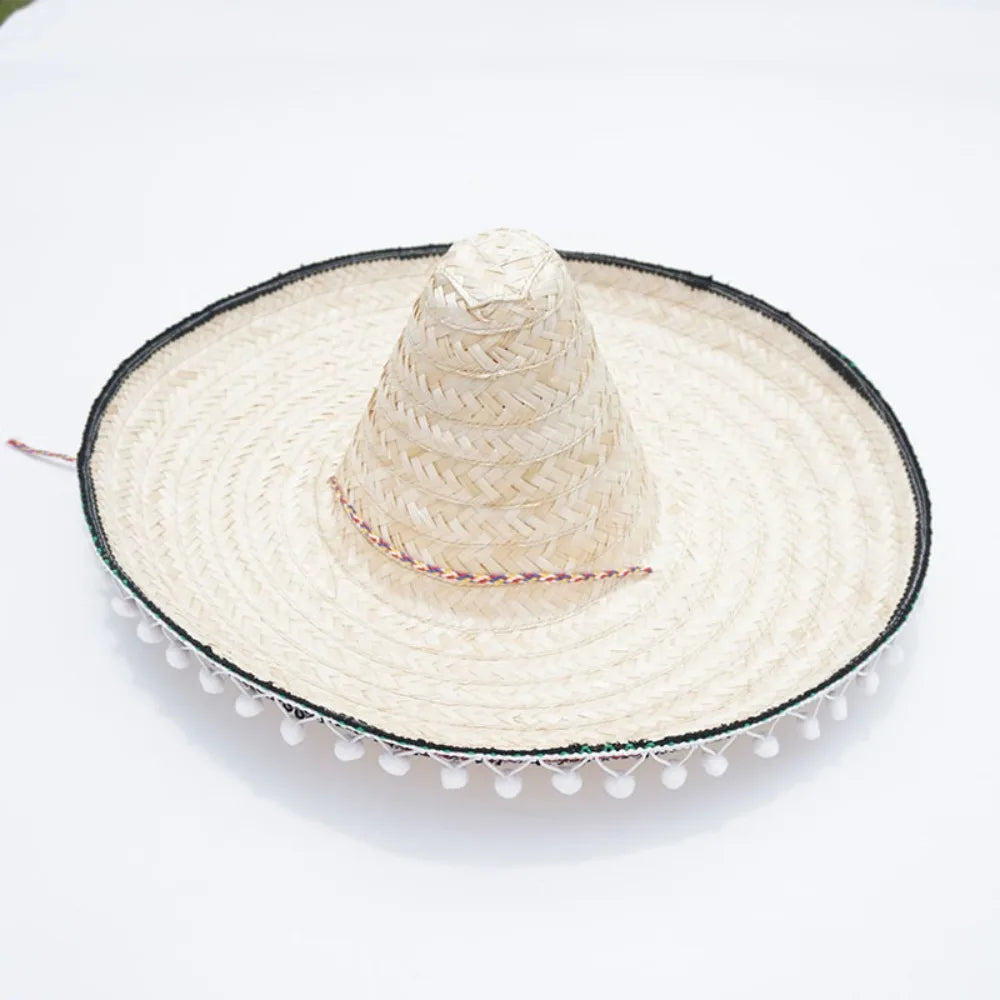 Colorful Mexican Sombrero Party Hat – Wide Brim Straw Hat