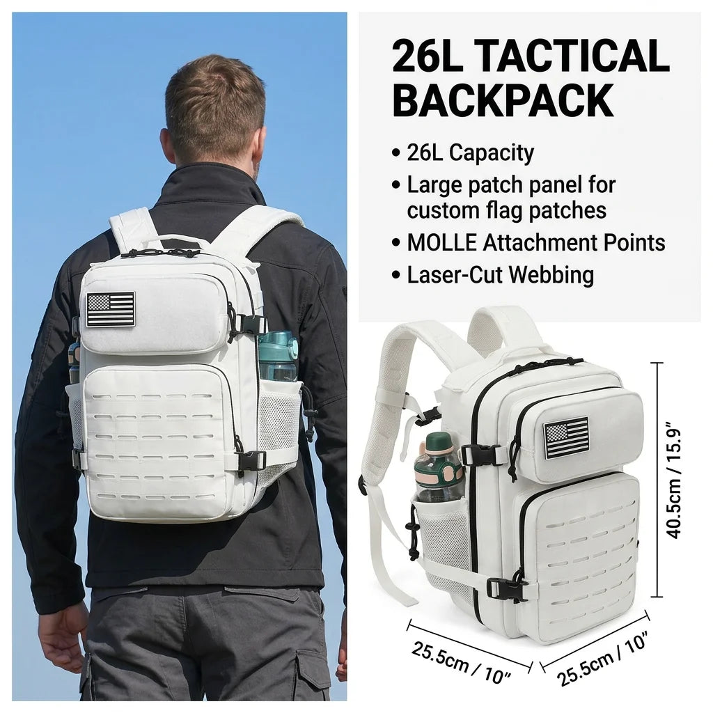 26L Tactical Backpack – MOLLE Rucksack for Men & Women