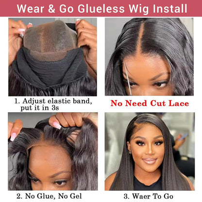 Long Straight Human Hair Wig – 13x4 & 13x6 HD Lace Front Glueless 16–42 Inches