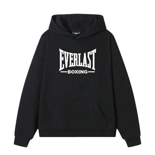 Vintage Boxing Logo Graphic Hoodie Casual Pullover Sweatshirt
