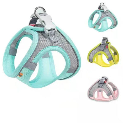 Breathable Mesh Dog Harness Vest – Adjustable No-Pull for Small Pets