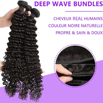 Burmese Raw Curly Human Hair Bundles Deep Wave 3 4 Women 30 Inch Sew Quickly Weave Remy Virgin