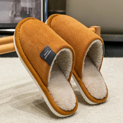 Trend Winter Couple Indoor Non-Slip Men Women Flip Flops Warm Slippers Home Slides Casual Bedroom
