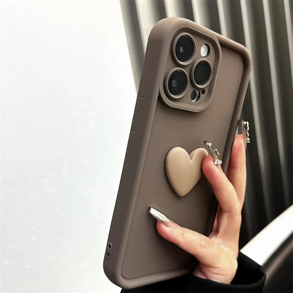 Cute 3D Love Heart Silicone iPhone Case
