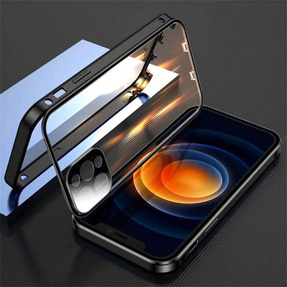360 Metal Magnetic Double Sided Glass Cover Lens Protection Iphone16 14 15 Pro Max Iphone13 12 11