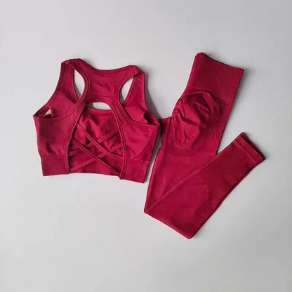 2-Piece Women's Yoga Set – Sports Bra & High Waist Leggings Fitness Suit