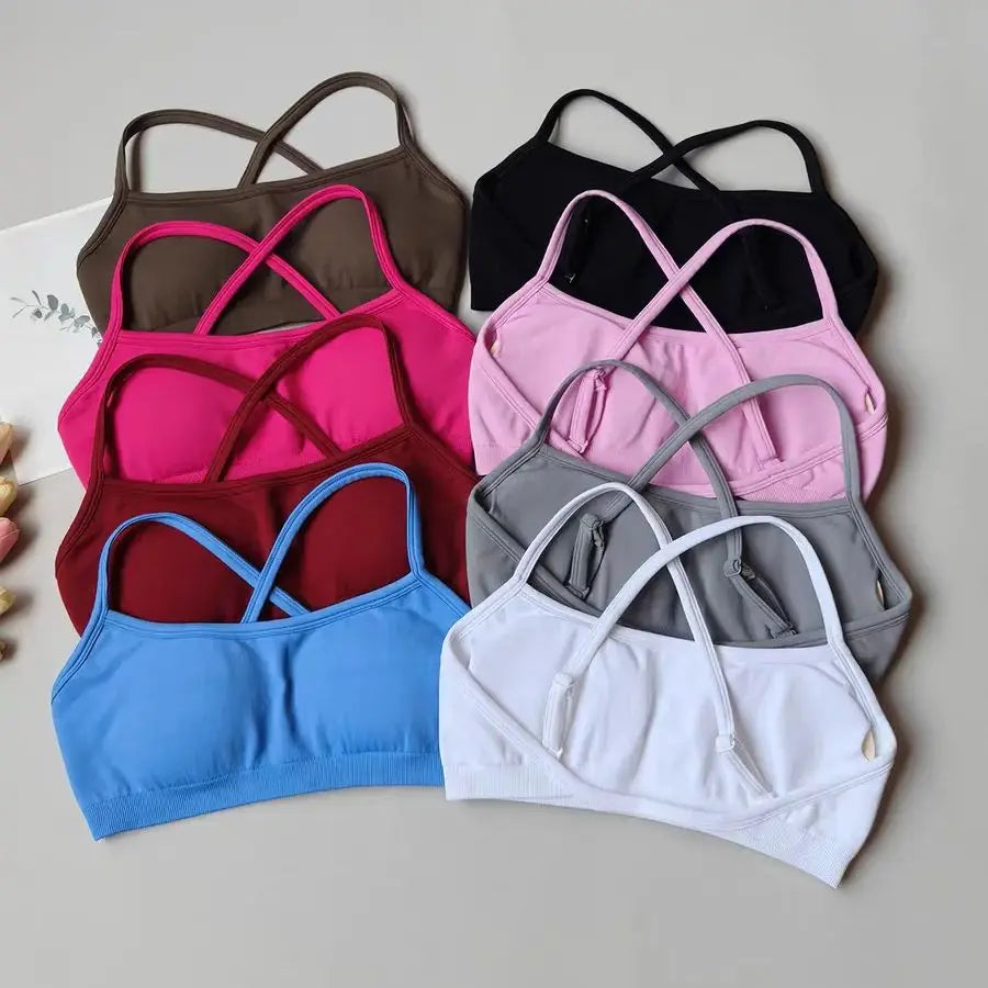 Seamless Racerback Sports Bra – Breathable Yoga & Gym Top for Women