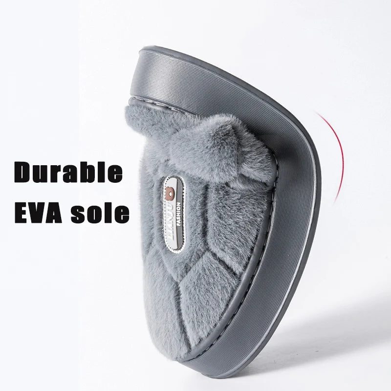 Trend Winter Couple Indoor Non-Slip Men Women Flip Flops Warm Slippers Home Slides Casual Bedroom