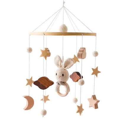 Baby Crib Music Box Mobile – Rotating Arm with Hanging Rattles