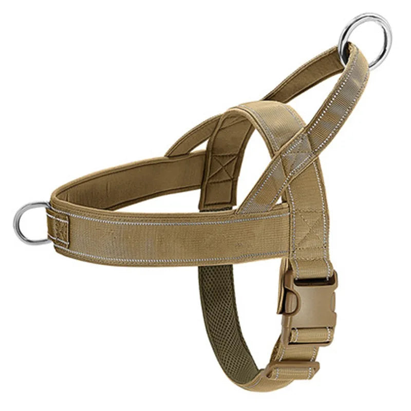 Tactical No-Pull Dog Harness – Adjustable Padded Nylon Vest