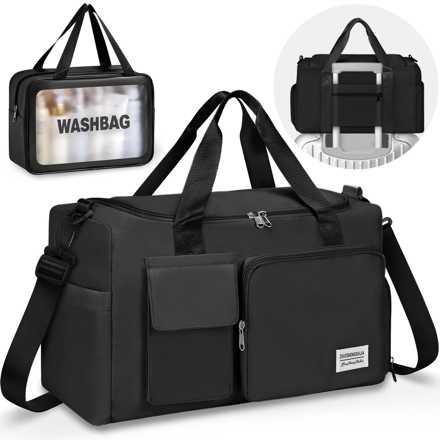 Waterproof Gym Duffel Bag with Dry Wet Separation – Travel Weekender