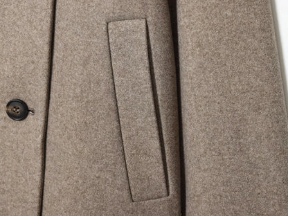 Women's Stand Collar Button Wool Blend Short Coat – Loose Casual Winter Jacket