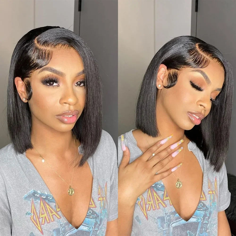 Bone Straight Bob Wig 13x4 / 4x4 Lace Front Human Hair Pre-Plucked Brazilian