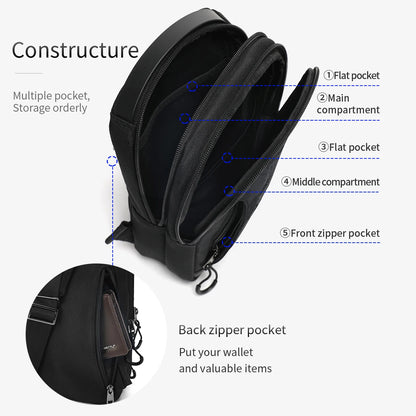 Tigernu Men's Chest Bag Sling Crossbody – Fits 9.7" iPad