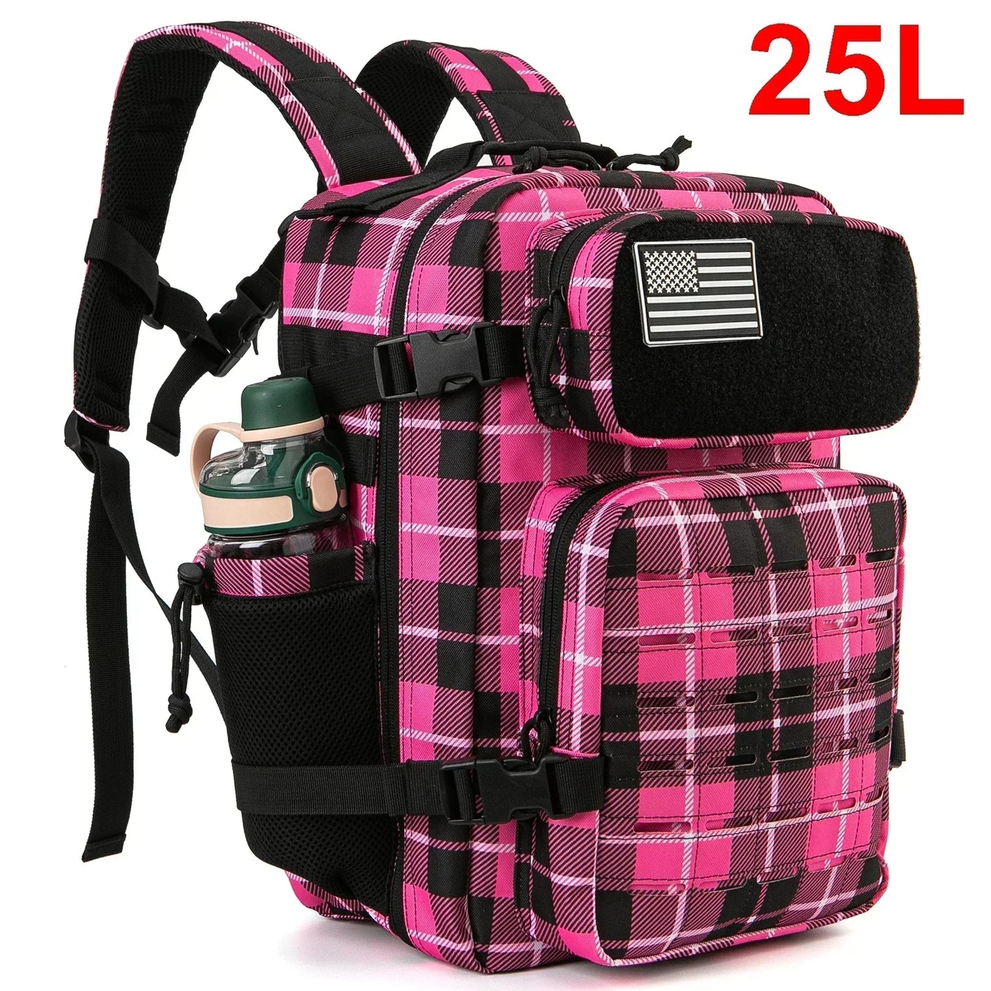 Tactical MOLLE Hiking Backpack – 25L/45L Laser Cut Rucksack with Dual Cup Holders