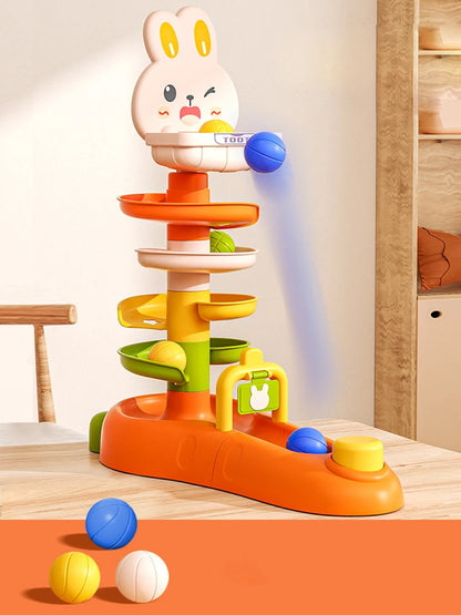 Montessori Rolling Ball Tower Baby Toy – Stacking Activity for Ages 1-3