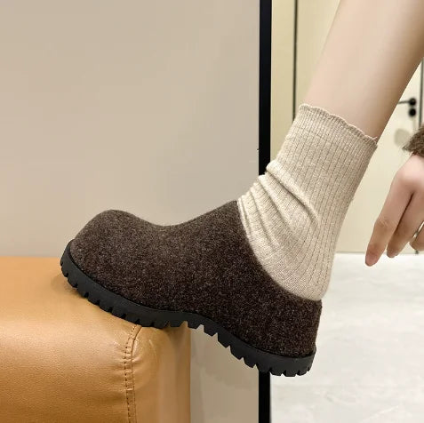 Women's Flannel Platform Slippers – Closed Toe Retro Clogs