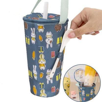 Insulated Cup Carrier Tote Bag – Portable Drink Holder with Handle
