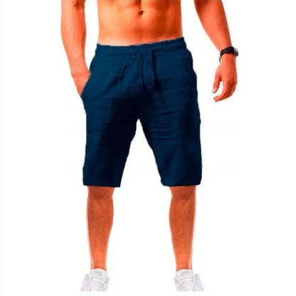 Men's Cotton Linen Drawstring Pants Casual Breathable Summer Trousers