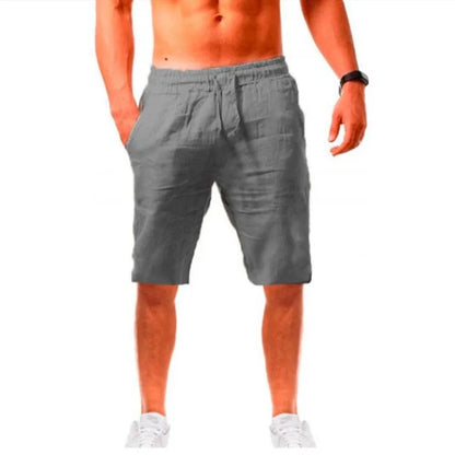 Men's Cotton Linen Drawstring Pants Casual Breathable Summer Trousers