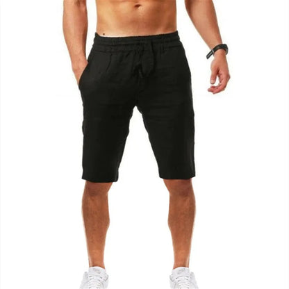 Men's Cotton Linen Drawstring Pants Casual Breathable Summer Trousers