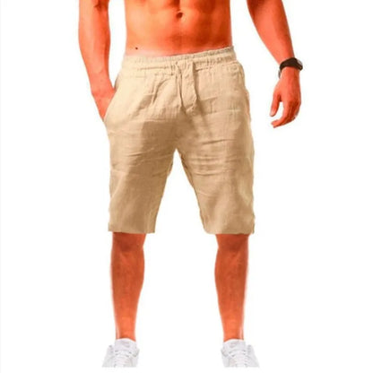 Men's Cotton Linen Drawstring Pants Casual Breathable Summer Trousers