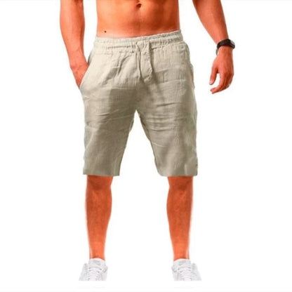 Men's Cotton Linen Drawstring Pants Casual Breathable Summer Trousers
