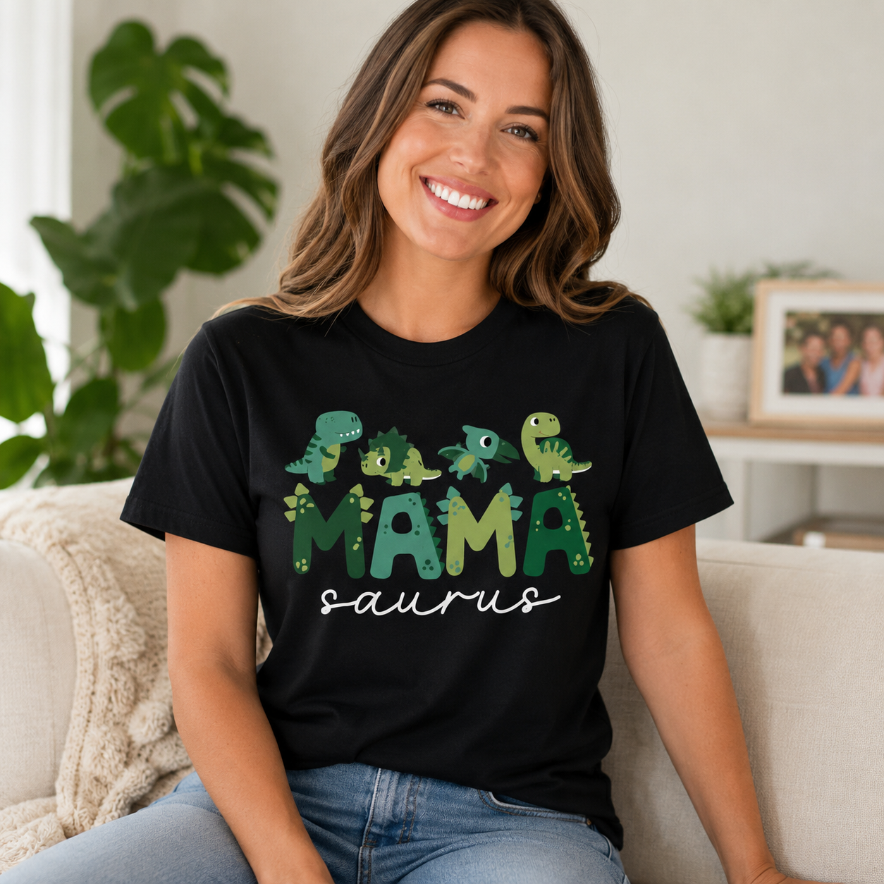 Mama Saurus Mom Dinosaur Three Rex Birthday Boy Girl Family Shirt