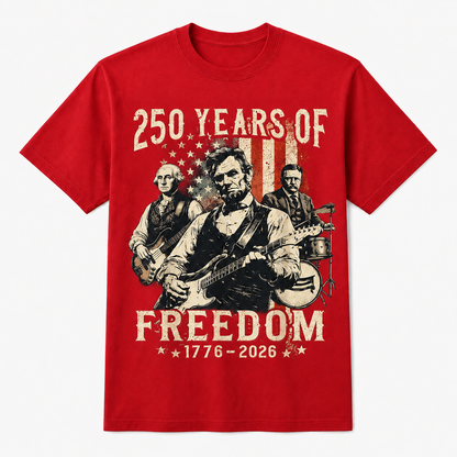 Abraham Lincoln Playing Guitar 4th of July 250th Anniversary Shirt