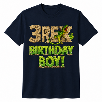 Three Rex 3rd Birthday Third Dinosaur 3 Year Old Birday Boy Shirt