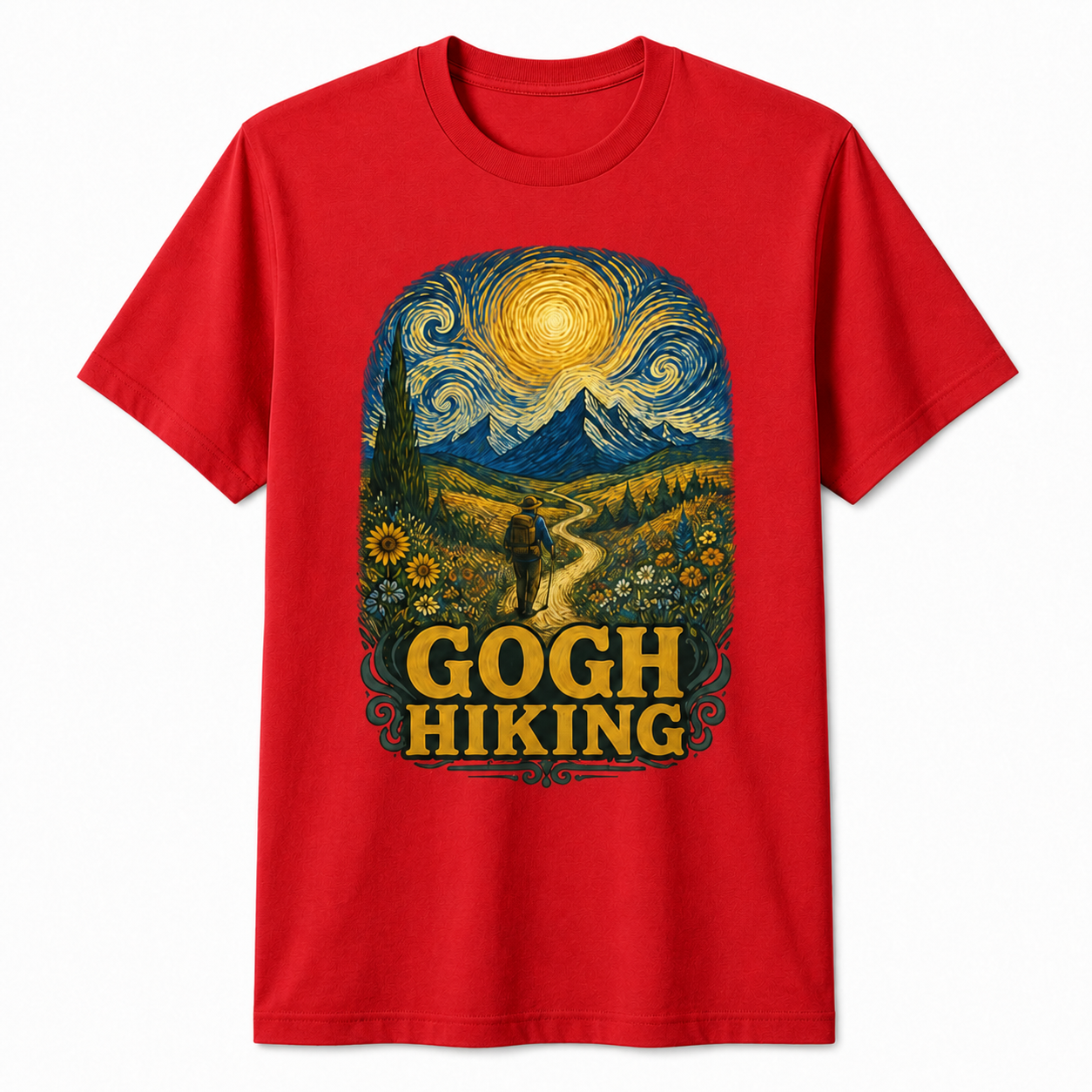 Gogh Hiking Funny Hiking Van Gogh Art Hiker Shirt