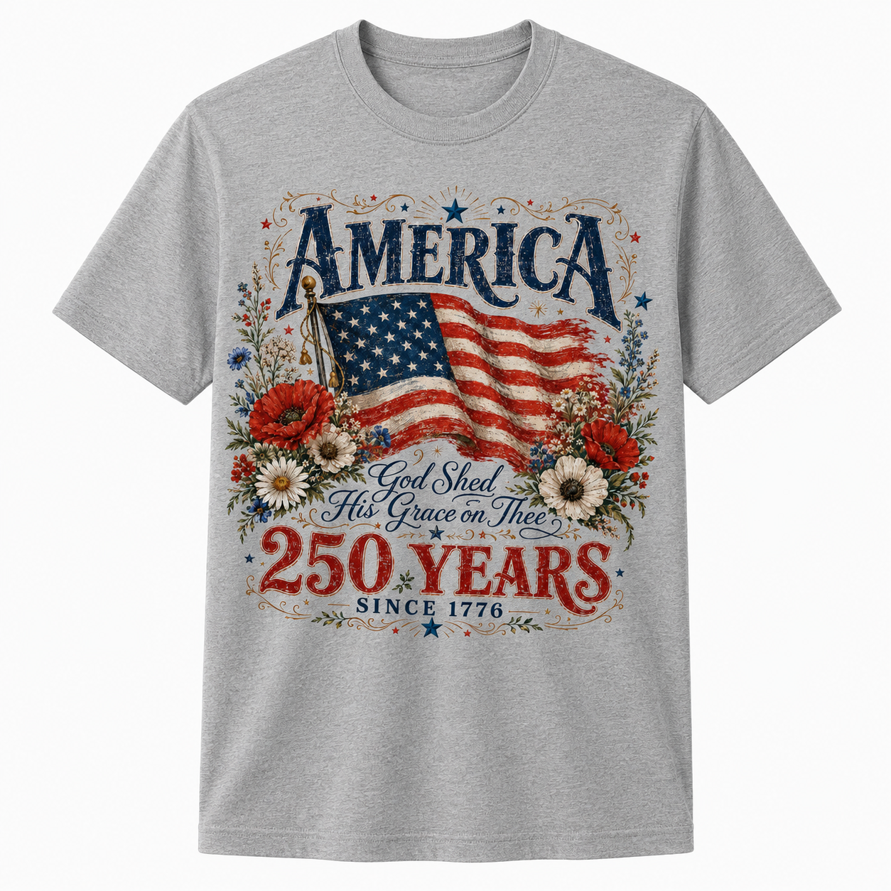 250 Years Flag & Poppies Shirt