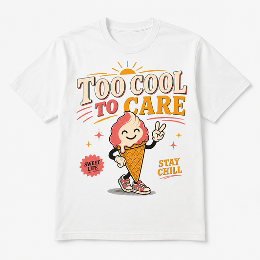 Too Cool To Care Ice Cream Shirt